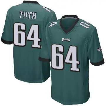 ＃64 Youth Brett Toth Green Game Philadelphia Eagles Team Color Jersey