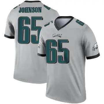 ＃65 Men's Lane Johnson Legend Philadelphia Eagles Silver Inverted Jersey