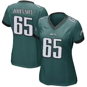 ＃65 Women's Lane Johnson Green Game Philadelphia Eagles Team Color Jersey