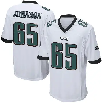 ＃65 Youth Lane Johnson White Game Philadelphia Eagles Jersey