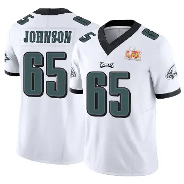 ＃65 Youth Lane Johnson White Limited Philadelphia Eagles Vapor F.U.S.E. Super Bowl LIX Jersey