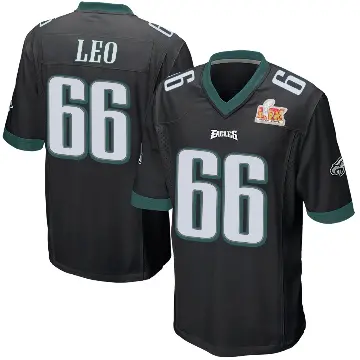 ＃66 Men's Matt Leo Black Game Philadelphia Eagles Alternate Super Bowl LIX Jersey