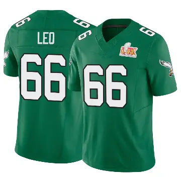 ＃66 Men's Matt Leo Green Limited Philadelphia Eagles Kelly Alternate Vapor F.U.S.E. Super Bowl LIX Jersey