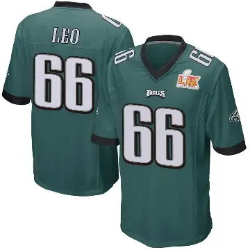＃66 Youth Matt Leo Green Game Philadelphia Eagles Team Color Super Bowl LIX Jersey