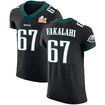 ＃67 Men's Laekin Vakalahi Black Elite Philadelphia Eagles Alternate Vapor Untouchable Super Bowl LIX Jersey