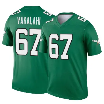 ＃67 Men's Laekin Vakalahi Green Legend Philadelphia Eagles Kelly Alternate Jersey