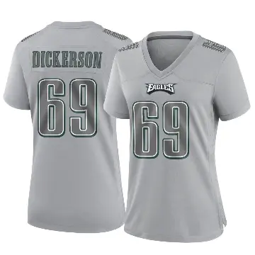 ＃69 Women's Landon Dickerson Gray Game Philadelphia Eagles Atmosphere Fashion Jersey