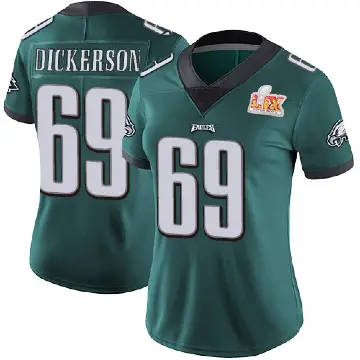 ＃69 Women's Landon Dickerson Green Limited Philadelphia Eagles Midnight Team Color Vapor Untouchable Super Bowl LIX Jersey