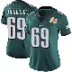 ＃69 Women's Landon Dickerson Green Limited Philadelphia Eagles Midnight Team Color Vapor Untouchable Super Bowl LIX Jersey
