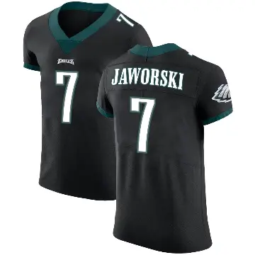 ＃7 Men's Ron Jaworski Black Elite Philadelphia Eagles Alternate Vapor Untouchable Jersey