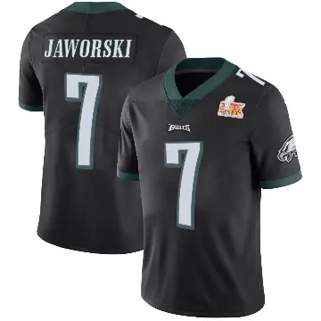 ＃7 Men's Ron Jaworski Black Limited Philadelphia Eagles Alternate Vapor Untouchable Super Bowl LIX Jersey
