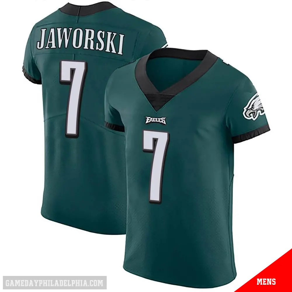 ＃7 Men's Ron Jaworski Green Elite Philadelphia Eagles Midnight Team Color Vapor Untouchable Jersey