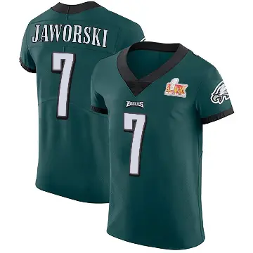 ＃7 Men's Ron Jaworski Green Elite Philadelphia Eagles Midnight Team Color Vapor Untouchable Super Bowl LIX Jersey