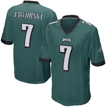 ＃7 Men's Ron Jaworski Green Game Philadelphia Eagles Team Color Jersey