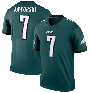＃7 Men's Ron Jaworski Green Legend Philadelphia Eagles Jersey