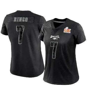 ＃7 Women's Kelee Ringo Black Limited Philadelphia Eagles Reflective Super Bowl LIX Jersey