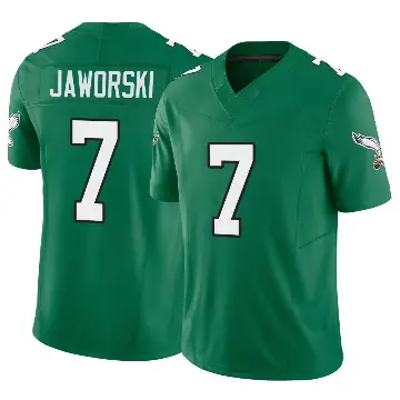 ＃7 Youth Ron Jaworski Green Limited Philadelphia Eagles Kelly Alternate Vapor F.U.S.E. Jersey