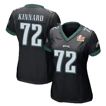 ＃72 Women's Darian Kinnard Black Game Philadelphia Eagles Alternate Super Bowl LIX Jersey