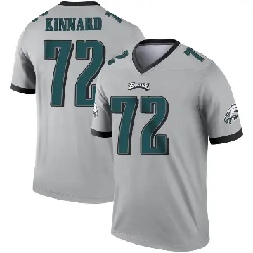 ＃72 Youth Darian Kinnard Legend Philadelphia Eagles Silver Inverted Jersey