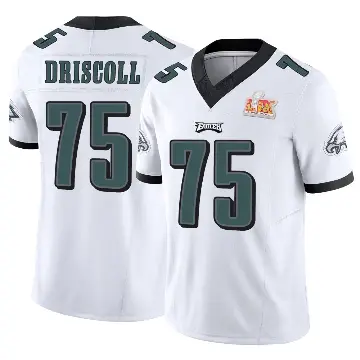＃75 Men's Jack Driscoll White Limited Philadelphia Eagles Vapor F.U.S.E. Super Bowl LIX Jersey