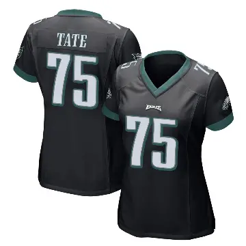 ＃75 Women's Marcus Tate Black Game Philadelphia Eagles Alternate Jersey