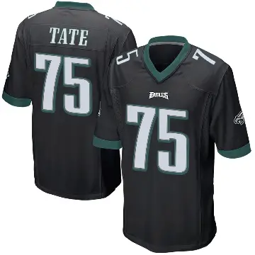 ＃75 Youth Marcus Tate Black Game Philadelphia Eagles Alternate Jersey