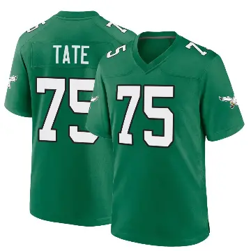 ＃75 Youth Marcus Tate Green Game Philadelphia Eagles Kelly Alternate Jersey
