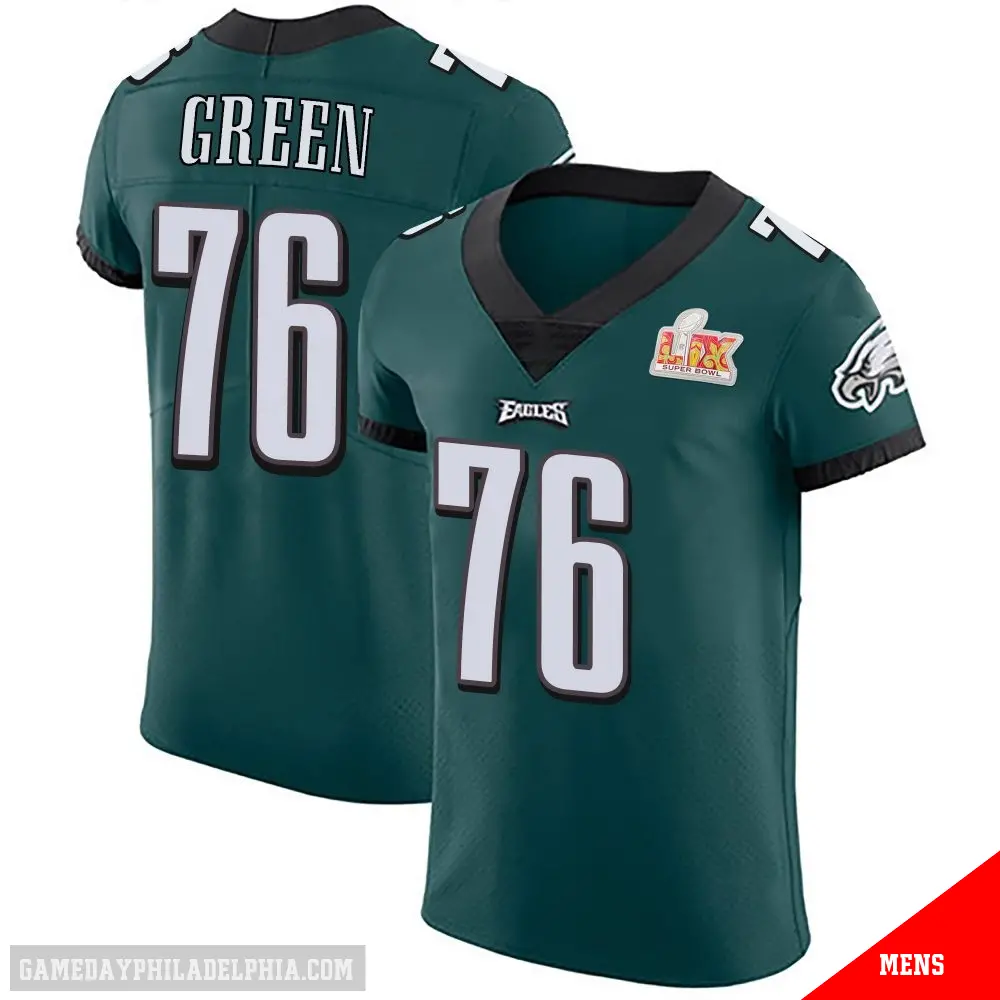 ＃76 Men's Kenyon Green Green Elite Philadelphia Eagles Midnight Team Color Vapor Untouchable Super Bowl LIX Jersey