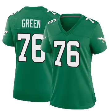 ＃76 Women's Kenyon Green Green Game Philadelphia Eagles Kelly Alternate Jersey