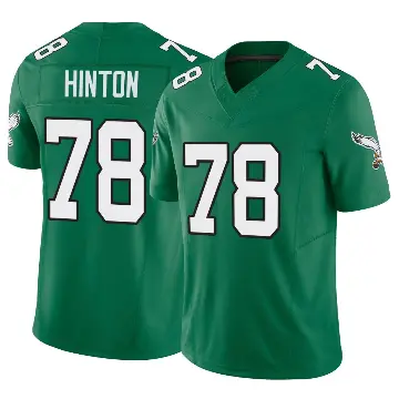 ＃78 Men's Myles Hinton Green Limited Philadelphia Eagles Kelly Alternate Vapor F.U.S.E. Jersey