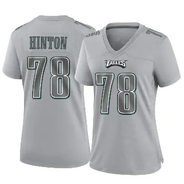 ＃78 Women's Myles Hinton Gray Game Philadelphia Eagles Atmosphere Fashion Jersey