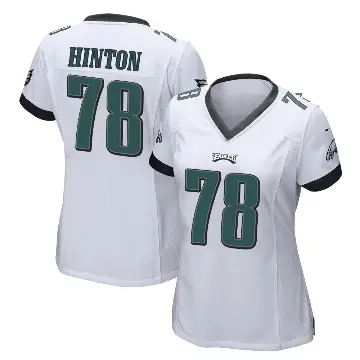 ＃78 Women's Myles Hinton White Game Philadelphia Eagles Jersey