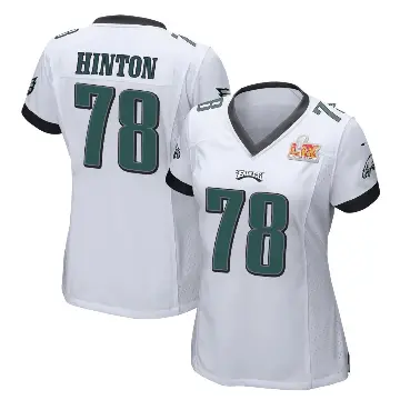 ＃78 Women's Myles Hinton White Game Philadelphia Eagles Super Bowl LIX Jersey