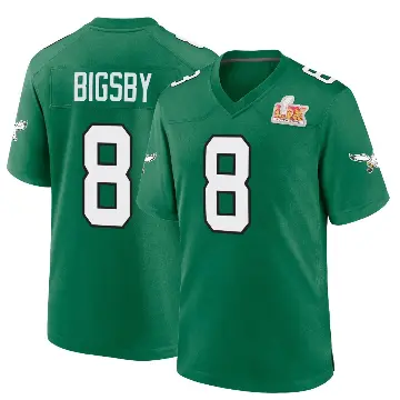 ＃8 Men's Tank Bigsby Green Game Philadelphia Eagles Kelly Alternate Super Bowl LIX Jersey