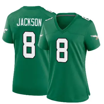 ＃8 Women's Adoree' Jackson Green Game Philadelphia Eagles Kelly Alternate Jersey