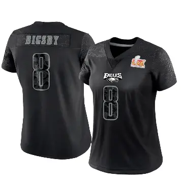 ＃8 Women's Tank Bigsby Black Limited Philadelphia Eagles Reflective Super Bowl LIX Jersey