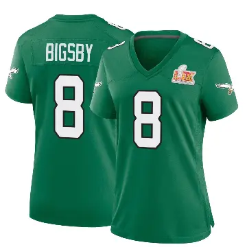 ＃8 Women's Tank Bigsby Green Game Philadelphia Eagles Kelly Alternate Super Bowl LIX Jersey