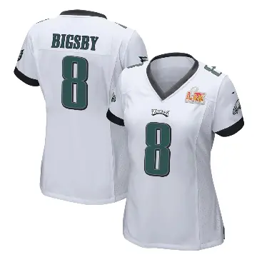 ＃8 Women's Tank Bigsby White Game Philadelphia Eagles Super Bowl LIX Jersey