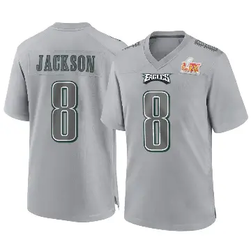 ＃8 Youth Adoree' Jackson Gray Game Philadelphia Eagles Atmosphere Fashion Super Bowl LIX Jersey