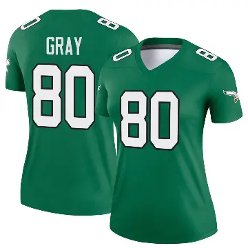 ＃80 Women's Danny Gray Green Legend Philadelphia Eagles Kelly Alternate Jersey