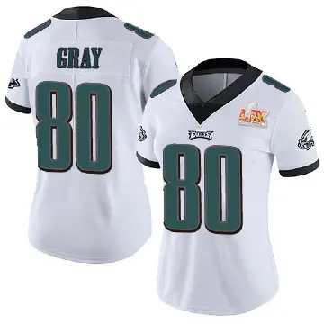 ＃80 Women's Danny Gray White Limited Philadelphia Eagles Vapor Untouchable Super Bowl LIX Jersey