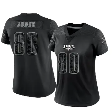 ＃80 Women's Julio Jones Black Limited Philadelphia Eagles Reflective Jersey