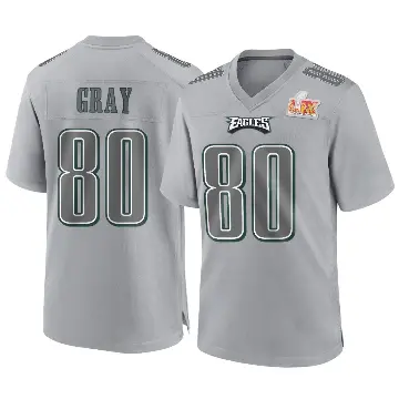 ＃80 Youth Danny Gray Gray Game Philadelphia Eagles Atmosphere Fashion Super Bowl LIX Jersey