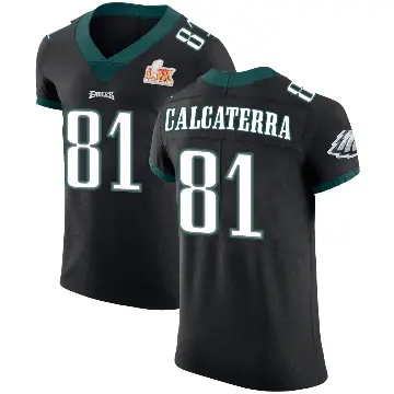 ＃81 Men's Grant Calcaterra Black Elite Philadelphia Eagles Alternate Vapor Untouchable Super Bowl LIX Jersey