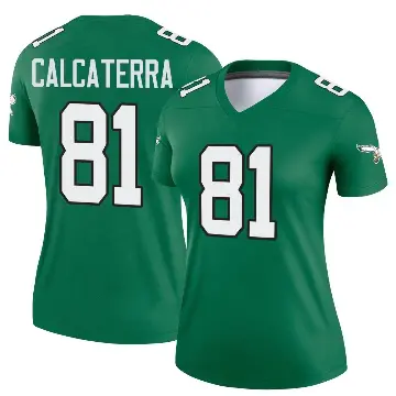 ＃81 Women's Grant Calcaterra Green Legend Philadelphia Eagles Kelly Alternate Jersey