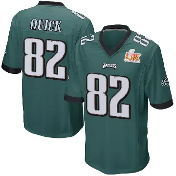 ＃82 Men's Mike Quick Green Game Philadelphia Eagles Team Color Super Bowl LIX Jersey