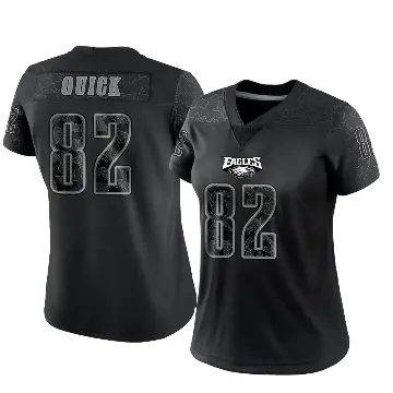 ＃82 Women's Mike Quick Black Limited Philadelphia Eagles Reflective Jersey