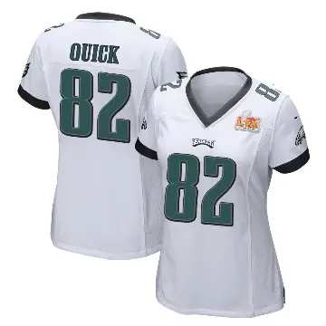 ＃82 Women's Mike Quick White Game Philadelphia Eagles Super Bowl LIX Jersey