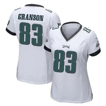 ＃83 Women's Kylen Granson White Game Philadelphia Eagles Jersey