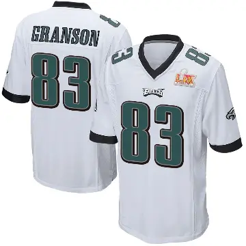 ＃83 Youth Kylen Granson White Game Philadelphia Eagles Super Bowl LIX Jersey